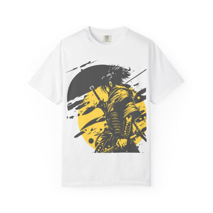 Samurai Warrior Illustration T-shirt | Yellow Sun Graphic Tee