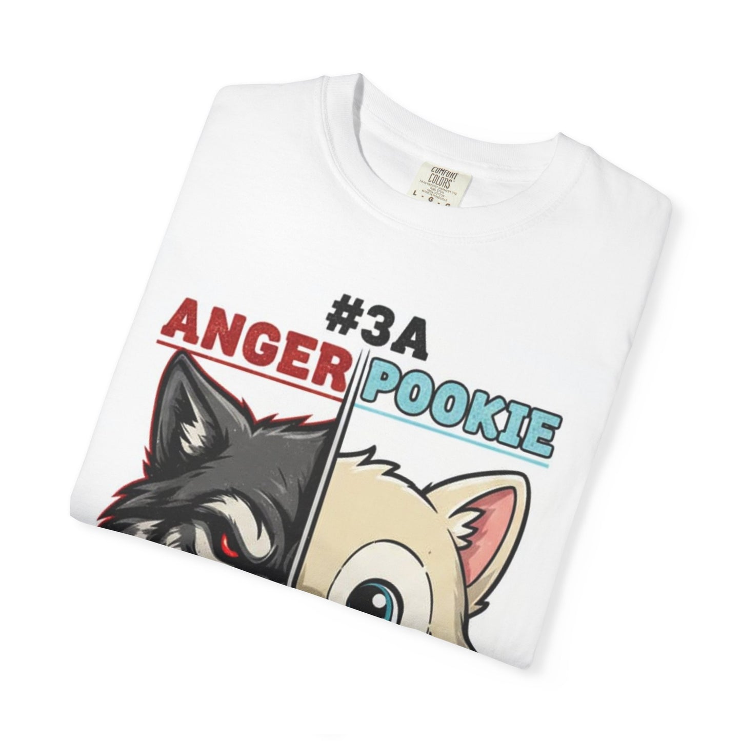 Anger Pookie Duality T-shirt | Wolf and Cute Pup Split Face Design