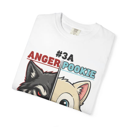 Anger Pookie Duality T-shirt | Wolf and Cute Pup Split Face Design