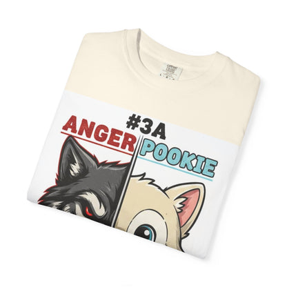 Anger Pookie Duality T-shirt | Wolf and Cute Pup Split Face Design
