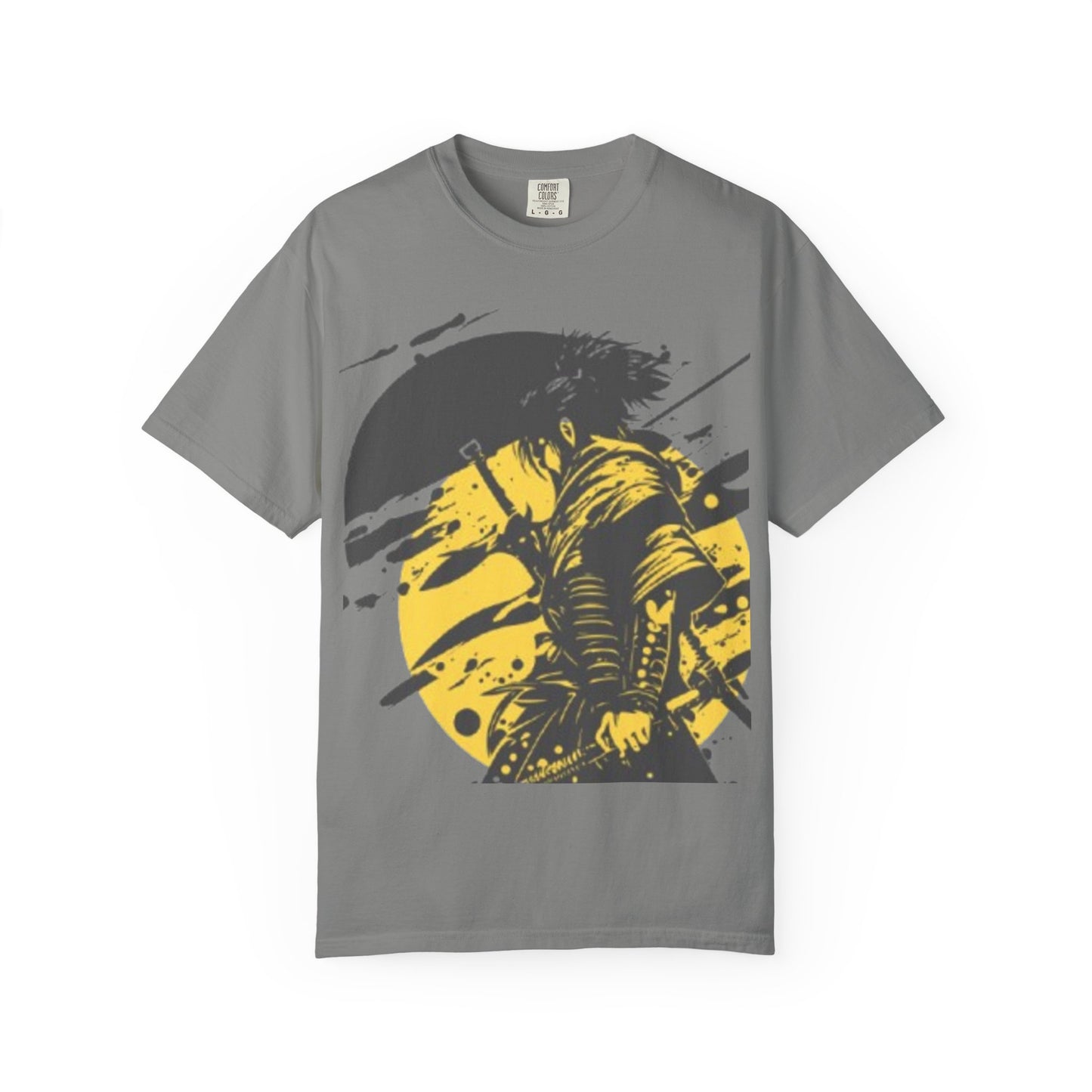 Samurai Warrior Illustration T-shirt | Yellow Sun Graphic Tee