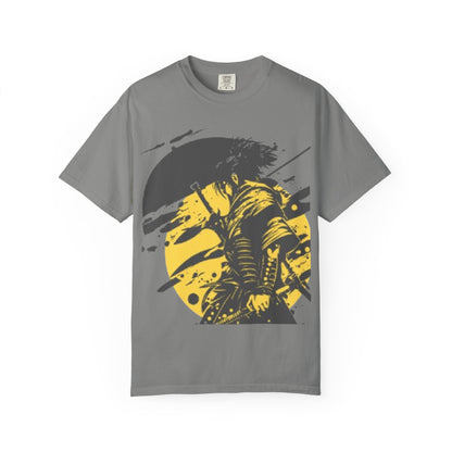 Samurai Warrior Illustration T-shirt | Yellow Sun Graphic Tee
