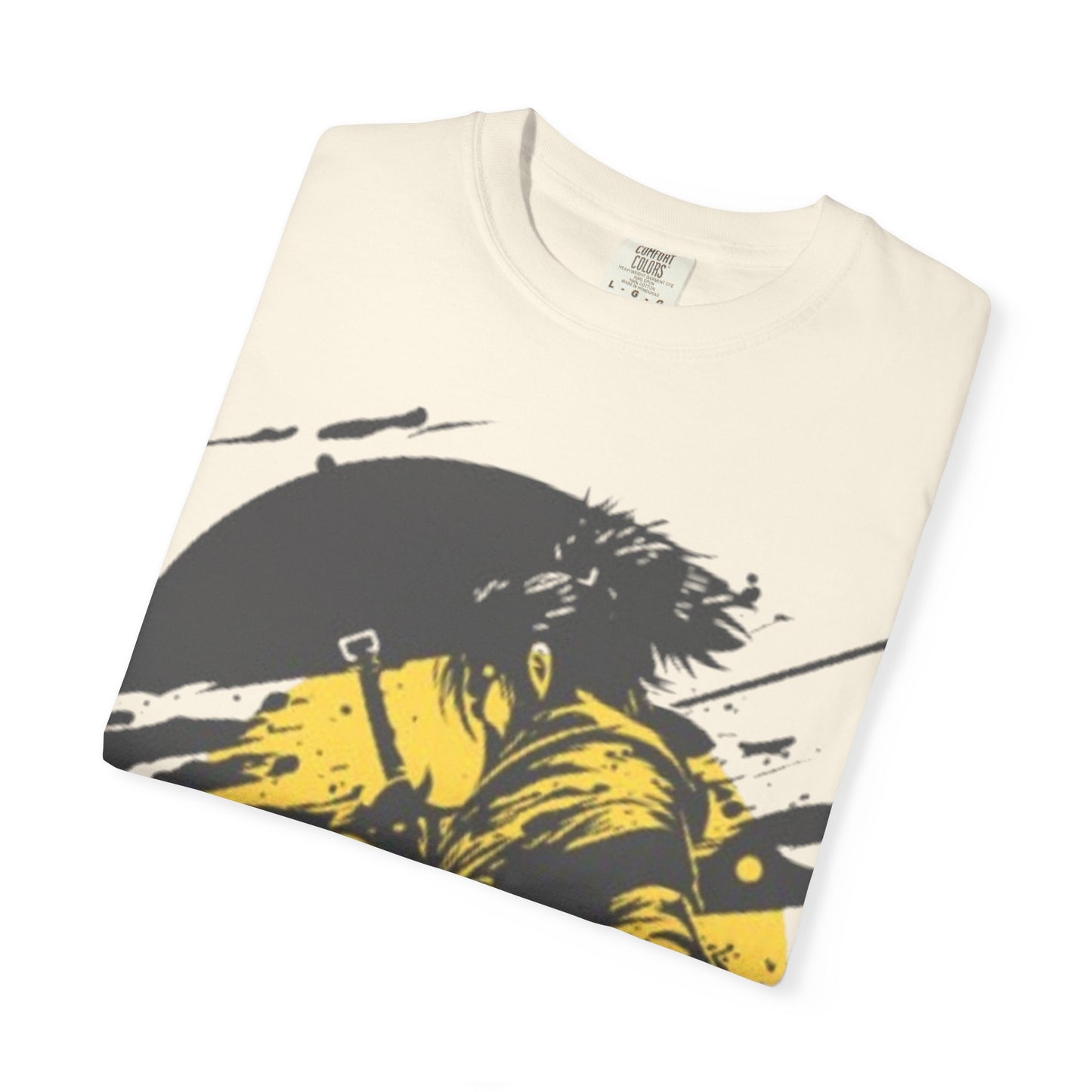Samurai Warrior Illustration T-shirt | Yellow Sun Graphic Tee