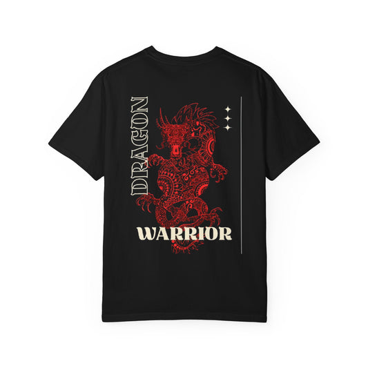 #3A Dragon Graphic T-Shirt — Red Oriental Dragon Back Print