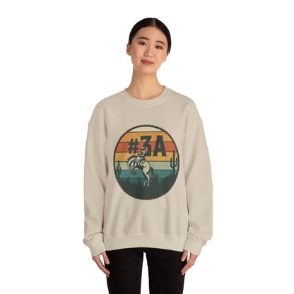 #3A Rodeo Bull Graphic Sweatshirt | Retro Sunset Desert Design