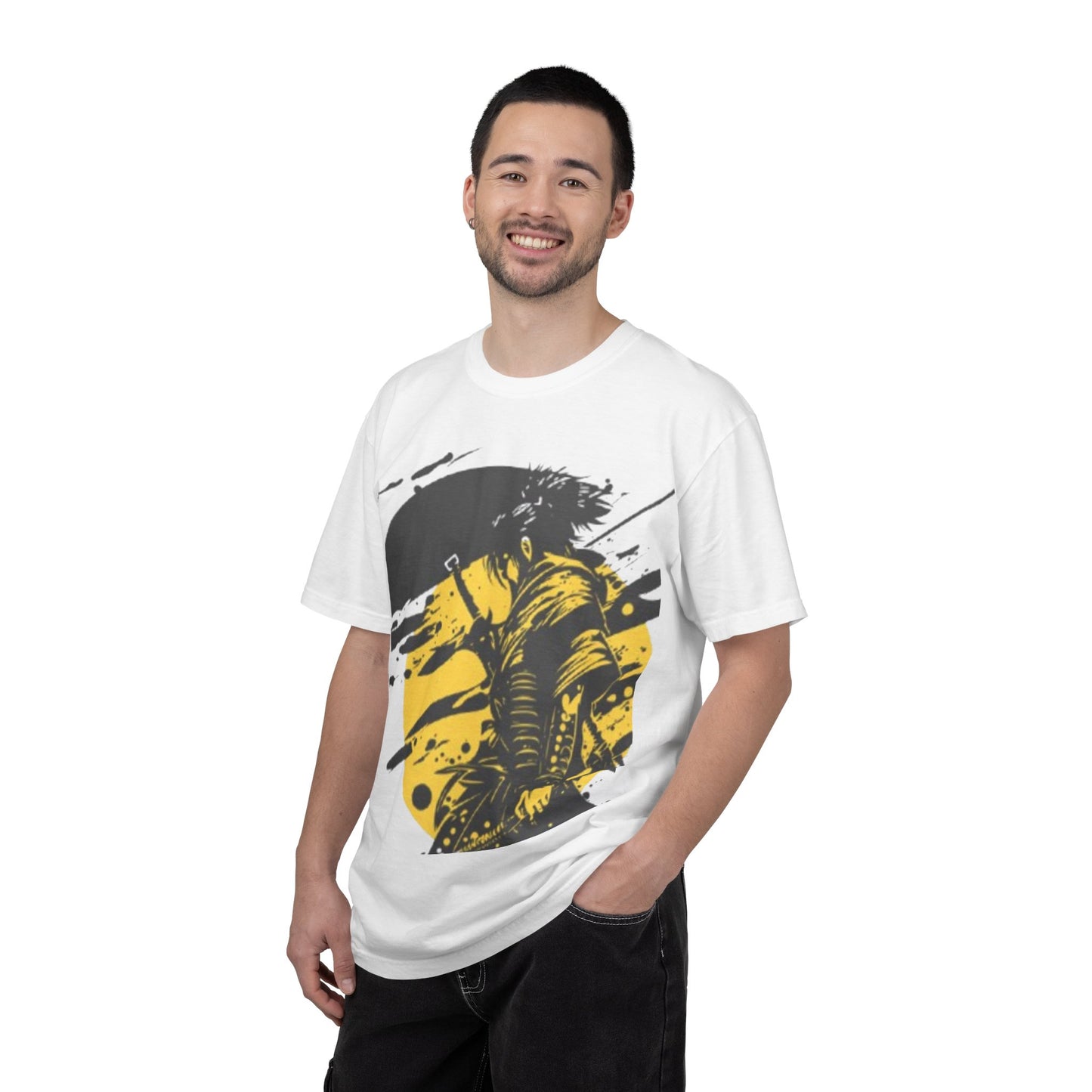 Samurai Warrior Illustration T-shirt | Yellow Sun Graphic Tee