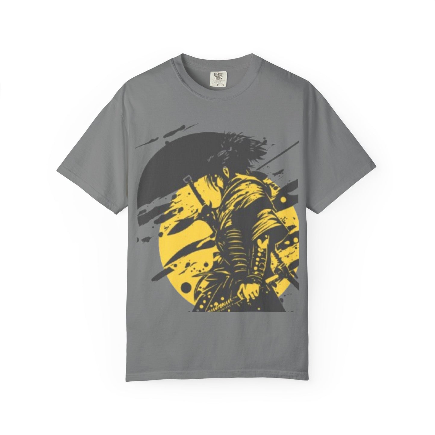 Samurai Warrior Illustration T-shirt | Yellow Sun Graphic Tee
